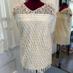 Handmade 60's Boho Macreme Short Sleeve Tunic